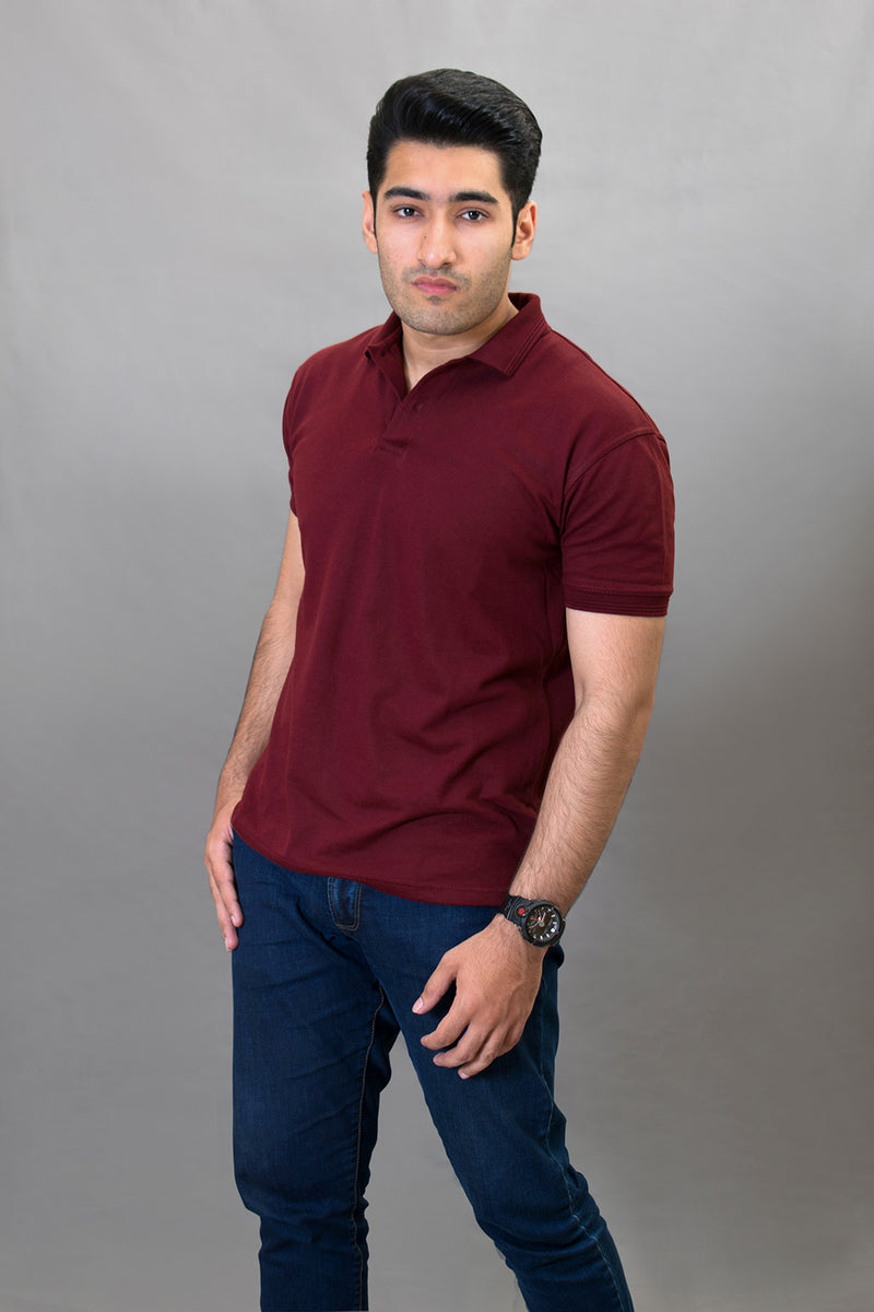 MAROON POLO T SHIRT