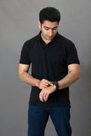 BLACK POLO T SHIRT