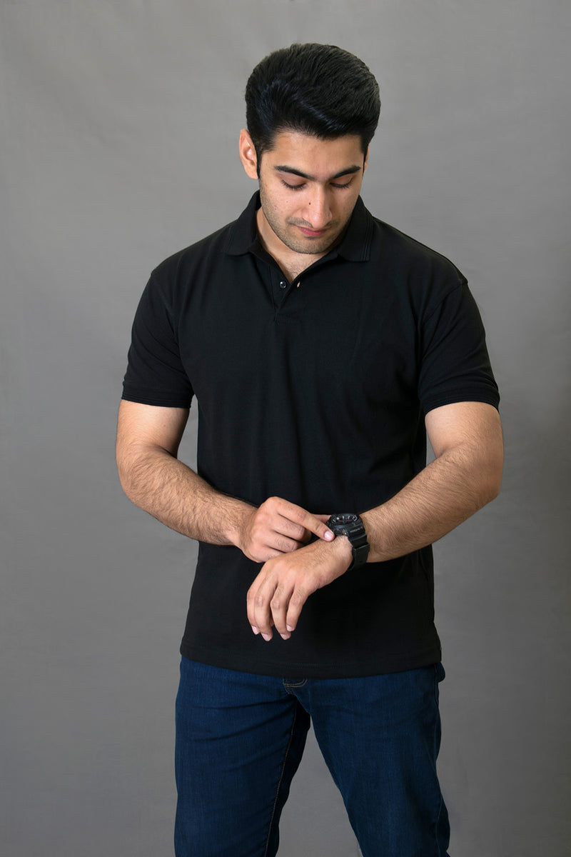 BLACK POLO T SHIRT