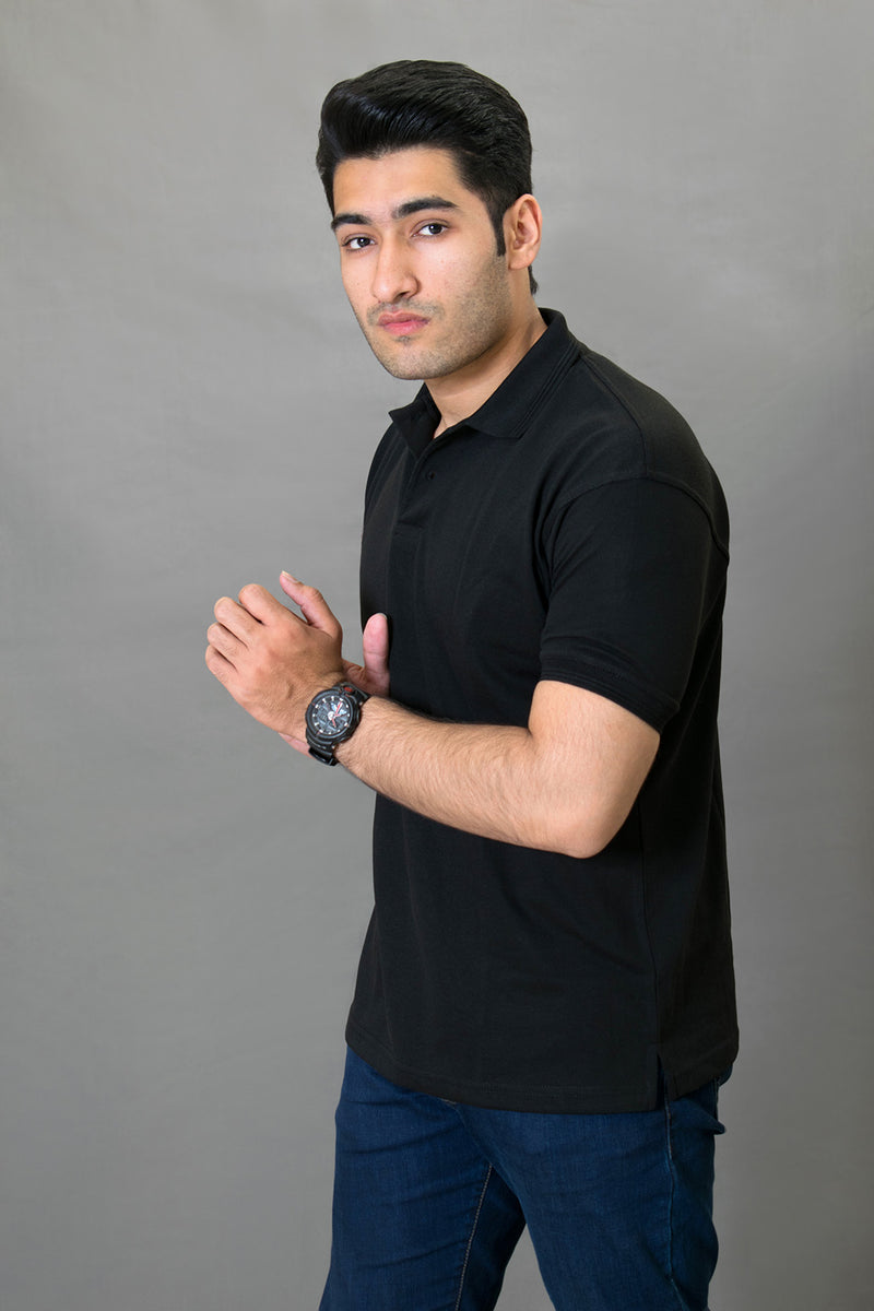 BLACK POLO T SHIRT