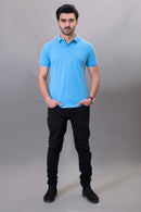 BLEU POLO T SHIRT