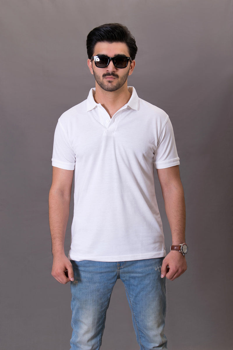 WHITE POLO T SHIRT