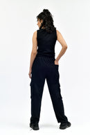 Black Interlock Cargo Trouser