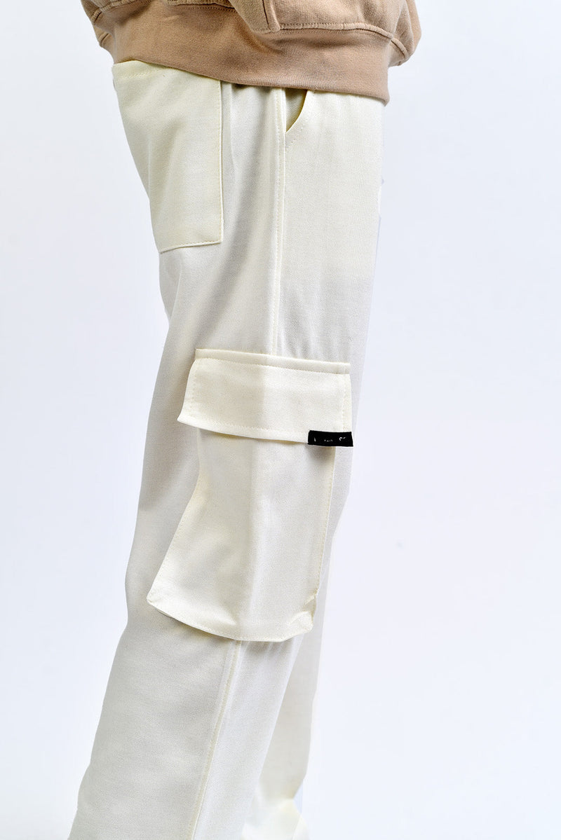 Ivory Skin Interlock Cargo Trouser
