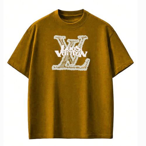 "Textured LV-Inspired Graphic Tee – Forest Green Edition"