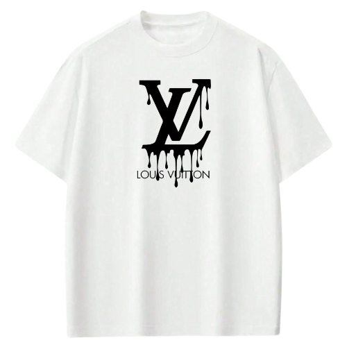 "Streetwear Graphic Tee – LV Style Drip Logo in Teal"