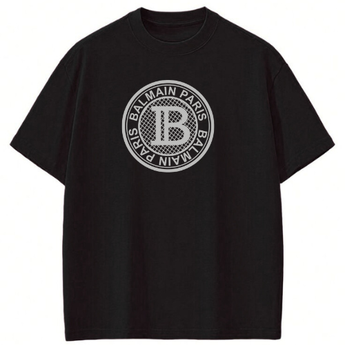 Balmain Paris Circular Logo T-Shirt – Black | Unisex Designer Tee"