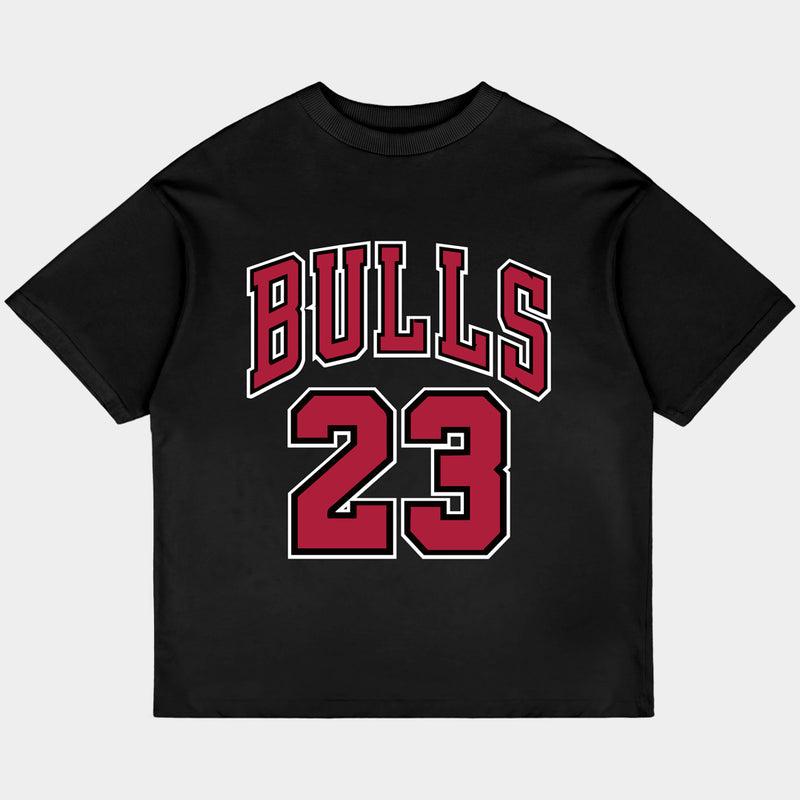 Bulls 23 Oversized Black Tee