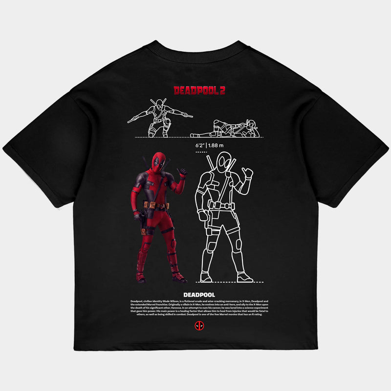 Deadpool Oversized Black Tee