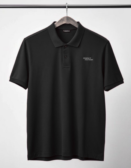 "Men’s Black Polo Shirt – 'Perfect Pattern'  Classic Fit"