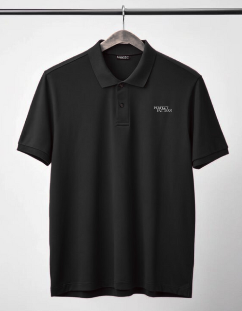 "Men’s Black Polo Shirt – 'Perfect Pattern'  Classic Fit"
