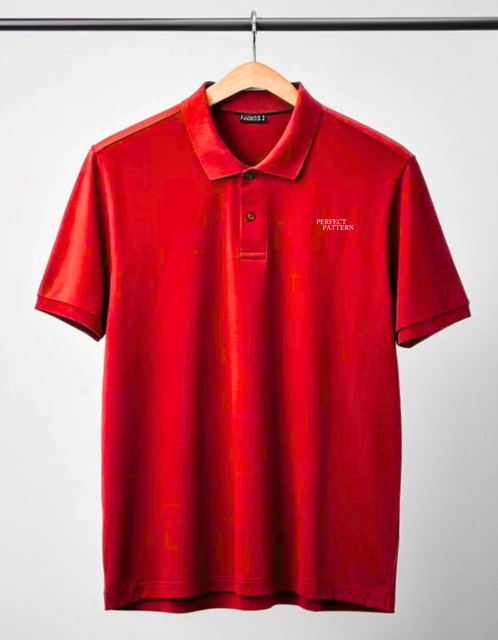 "Men’s Red Polo Shirt – 'Perfect Pattern' Classic Fit"