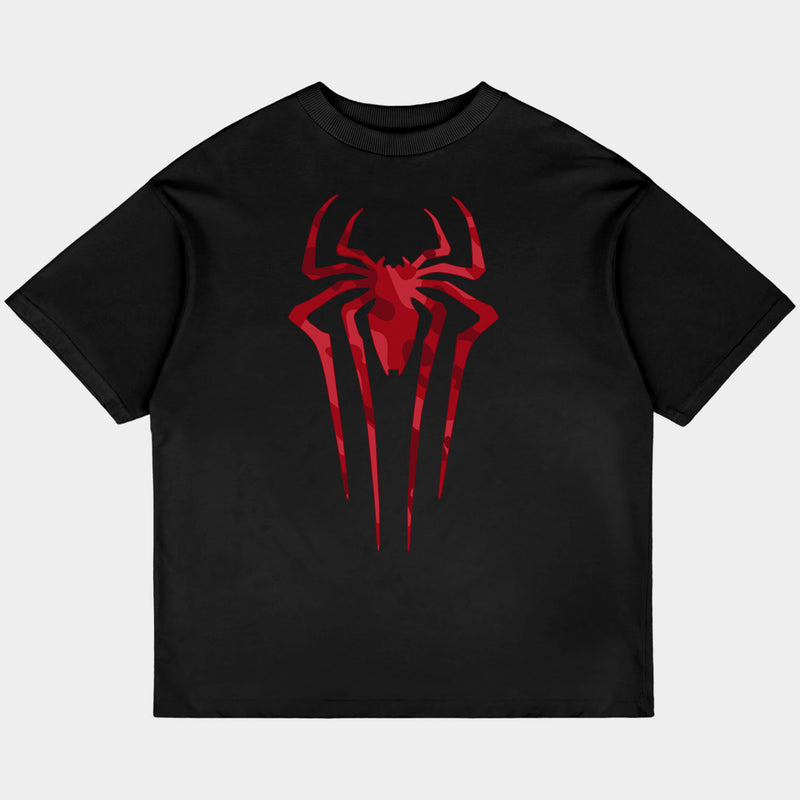 Spiderman Blend Oversized Black Tee