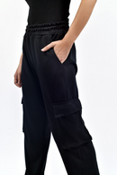 Black Interlock Cargo Trouser