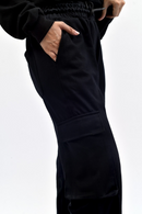 Black Interlock Cargo Trouser