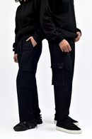 Black Interlock Cargo Trouser