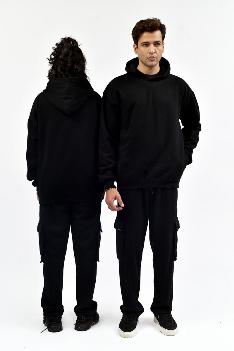 Black Interlock Cargo Trouser