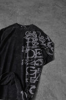 Men's Burgundy Graffiti Side Print Special Washed Fabric Oversize T-Shirt"