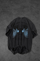 "Men's Anthracite Wings Special Washed Fabric Oversize T-Shirt"