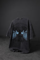 "Men's Anthracite Wings Special Washed Fabric Oversize T-Shirt"