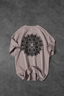 "Men's Begie Oversize T-Shirt with  Back Printed