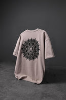 "Men's Begie Oversize T-Shirt with  Back Printed