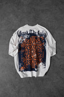 "Men's WHITE 'Break The Rules' Printed Oversize T-Shirt"