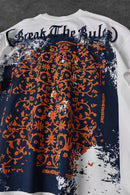 "Men's WHITE 'Break The Rules' Printed Oversize T-Shirt"