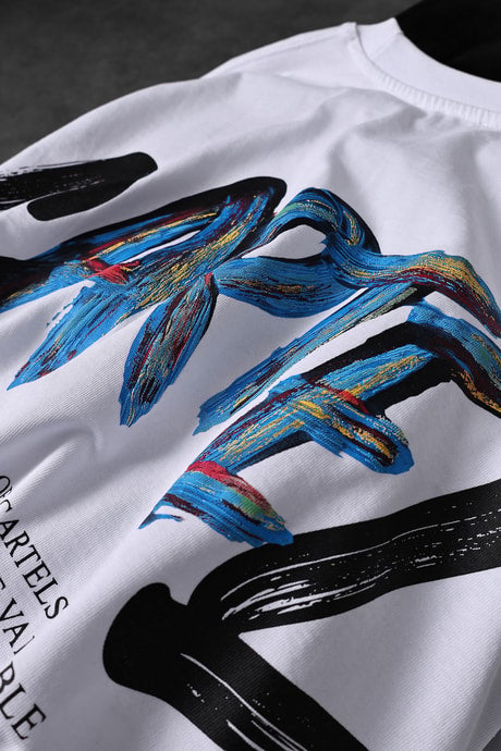 “Men’s White Cartel Print Oversize T-shirt”