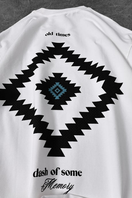 "Men's White Memory Lego Printed Oversize T-Shirt"