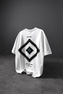 "Men's White Memory Lego Printed Oversize T-Shirt"