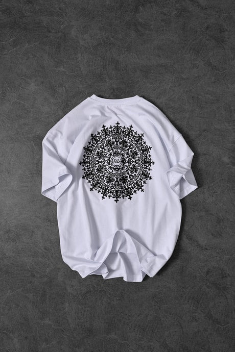 "Men's White Oversize T-Shirt with Back Printed
