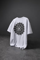 "Men's White Oversize T-Shirt with Back Printed