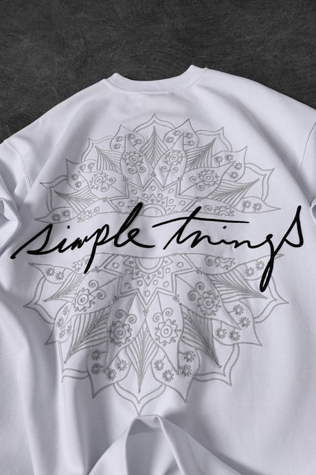Men’s WHITE “Simple Things” Embroidered Oversize T-Shirt