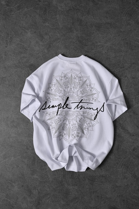 Men’s WHITE “Simple Things” Embroidered Oversize T-Shirt