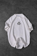 "Men's White Unlucky Print Oversized T-shirt"