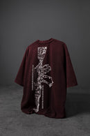 "Men's MARRON  S-47 Special Washed Fabric Oversize T-Shirt"