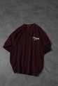 "Men's MARRON  S-47 Special Washed Fabric Oversize T-Shirt"