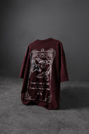 "Men's Burgundy TO FLY Special Washed Fabric Oversize T-Shirt"