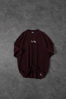 "Men's Burgundy TO FLY Special Washed Fabric Oversize T-Shirt"