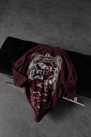 "Men's Burgundy TO FLY Special Washed Fabric Oversize T-Shirt"