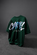 “Men’s Dark Green Cartel Print Oversize T-shirt”