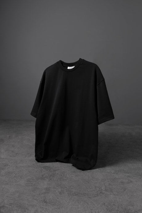 BLACK DROP SHOULDER  TSHIRT