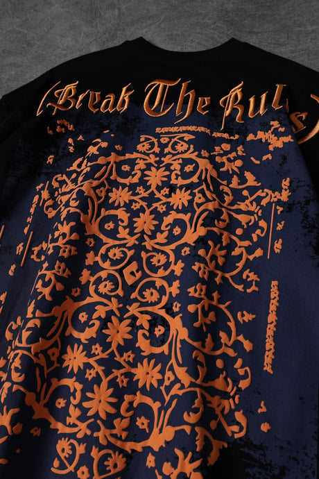 "Men's BLACK 'Break The Rules' Printed Oversize T-Shirt"
