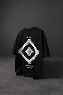 "Men's Black Memory Lego Printed Oversize T-Shirt"