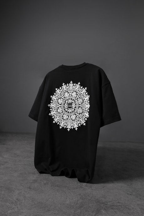 "Men's Black Oversize T-Shirt with  Back Printed