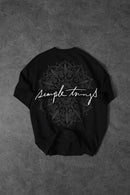 Men’s Black “Simple Things”Printed Oversize T-Shirt
