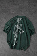 "Men's GREEN S-47 Special Washed Fabric Oversize T-Shirt"