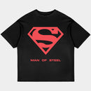 Man of Steel Oversized Black Tee